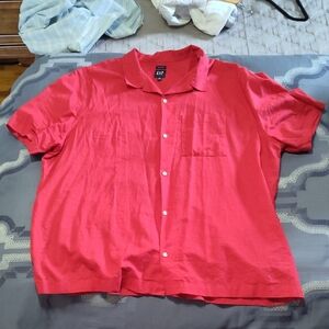 GAP Linen Cotton Shirt in Slipper Red